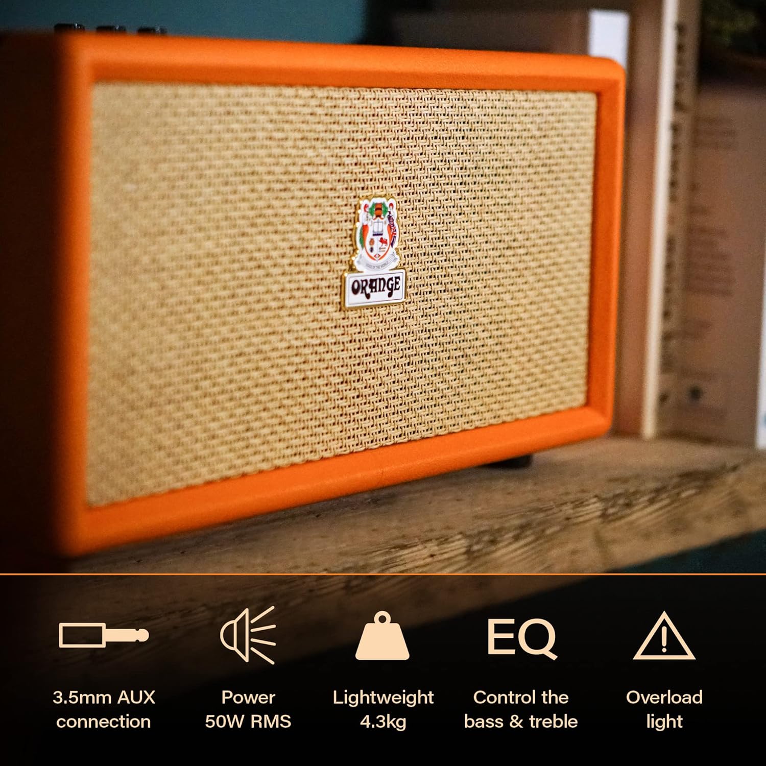 Orange Box L - Portable Bluetooth Speaker Delivering Studio Audio Sound, 15M Range, 50W RMS Power, Long Battery Life, iOS & Android Connectivity - Great for Picnics, Festivals, BBQs and Holidays​