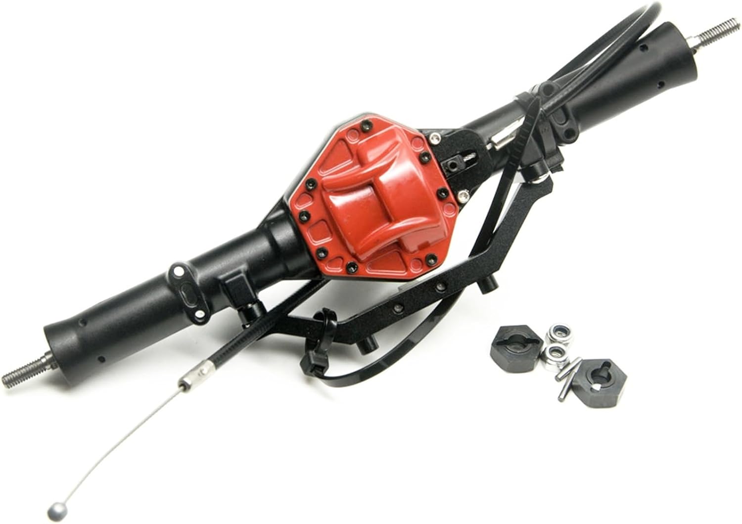 RC Car Parts for Axial for SCX10 1/10 Replacement Aluminum Front Rear Axle with 4WD Lock Modification RC Crawler Car Upgrade Accessories Parts(Set)