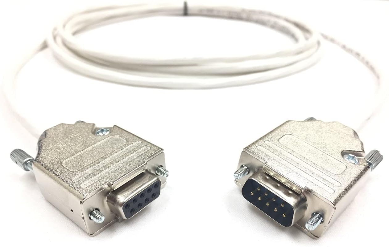 100 Foot DB9 Male to Female RS232 Extension Serial Cable - 22 AWG with Plenum White Jacket - Made in USA by Custom Cable Connection