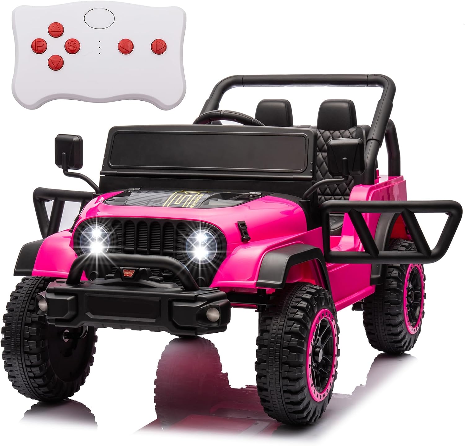 TAICO Kids Ride on Truck 24V 2WD Electric Cars Toy Battery Powered Off-Road Electric Vehicle 3 Speeds Ride on Jeep Car with Parents Remote Control LED Lights, Music Player, Boys Girls Age 3+