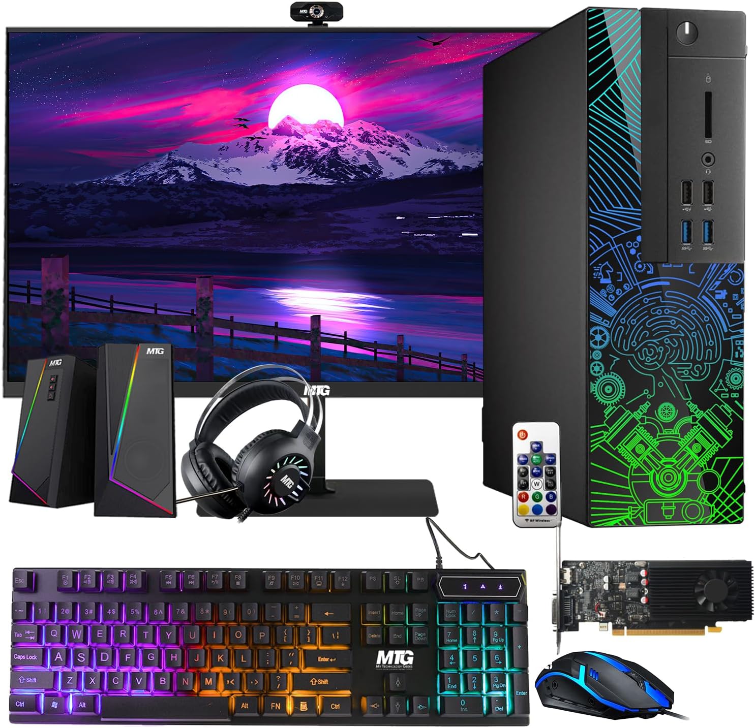 Lumos 8 Gaming Desktop PC, Intel Core i5 6th Gen, GT 1030 2GB DDR5, 16GB RAM, 256GB SSD, 27 Inch 75hz Monitor, RGB Kit, Windows 11 (Renewed)