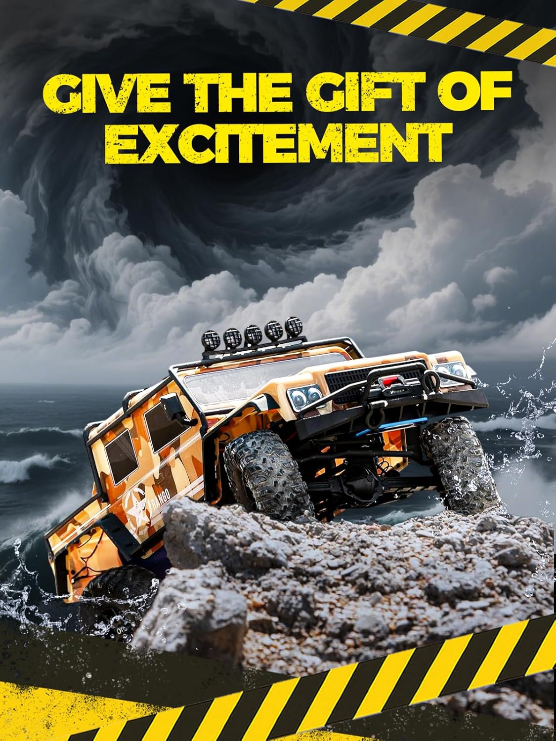 1/8 Scale Fast RC Cars for Adults，Max 10 mph Electric Off-Road Monster Truck,Waterproof RC Car 4WD Remote Control Car with 3S Lipo 30+ Min Play, All Terrain