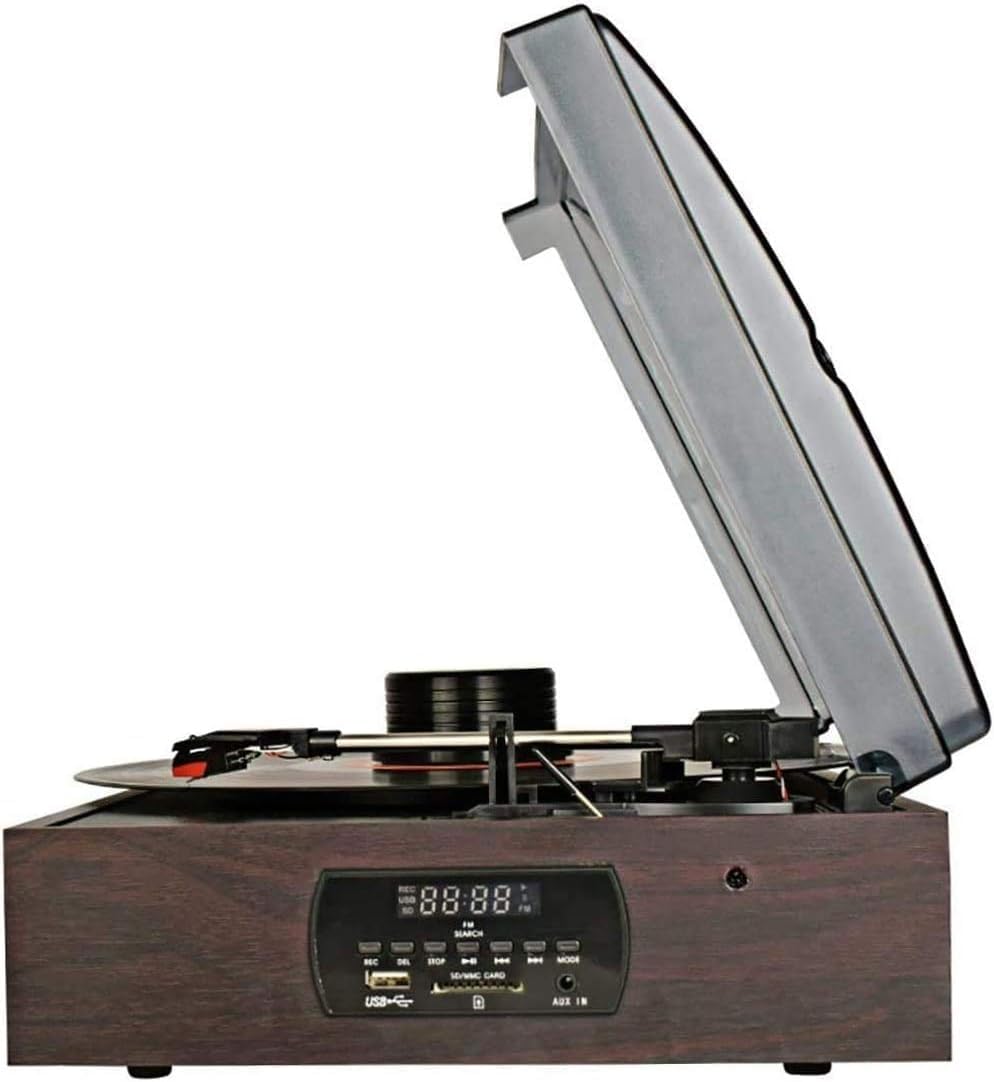 Modern Vinyl Record Player Imitating Retro Phonograph Radio Stereo Old-Fashioned Multifunctional Record Player Radio USB