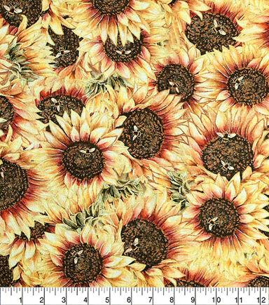 108 Yellow Sunflower Premium Cotton Fabric