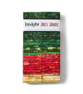 2.5 x 42 Jolly Jingle Batik Christmas Cotton Fabric Strips 40ct