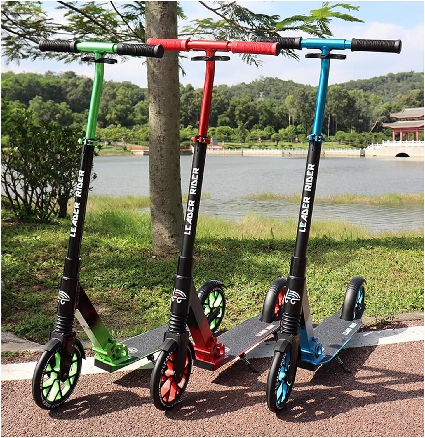 Kick Scooter for Teens & Adults,Scooters for Kids 6 Years And Up,3 Adjustable Height,Big Wheels,Lightweight, Anti-Slip Rubber Grips,Non-Slip Thickened Deck,Shock Absorber, Portable Kick Scoote