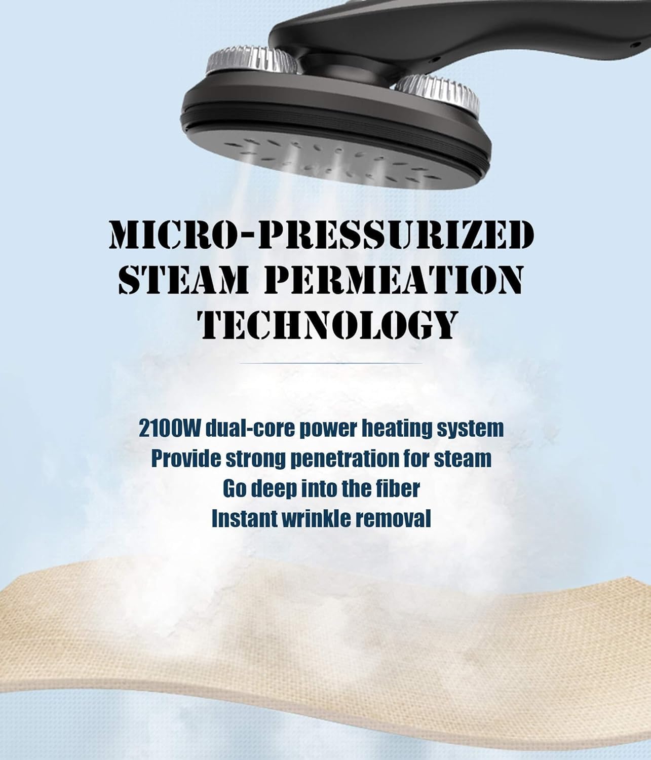 JOMRTS Garment Steamer - Iron Professional Clothes Steamer with Vertical Steaming Household Small Iron Handheld Dual-Bar Ironing with Lengthened Ironing Board