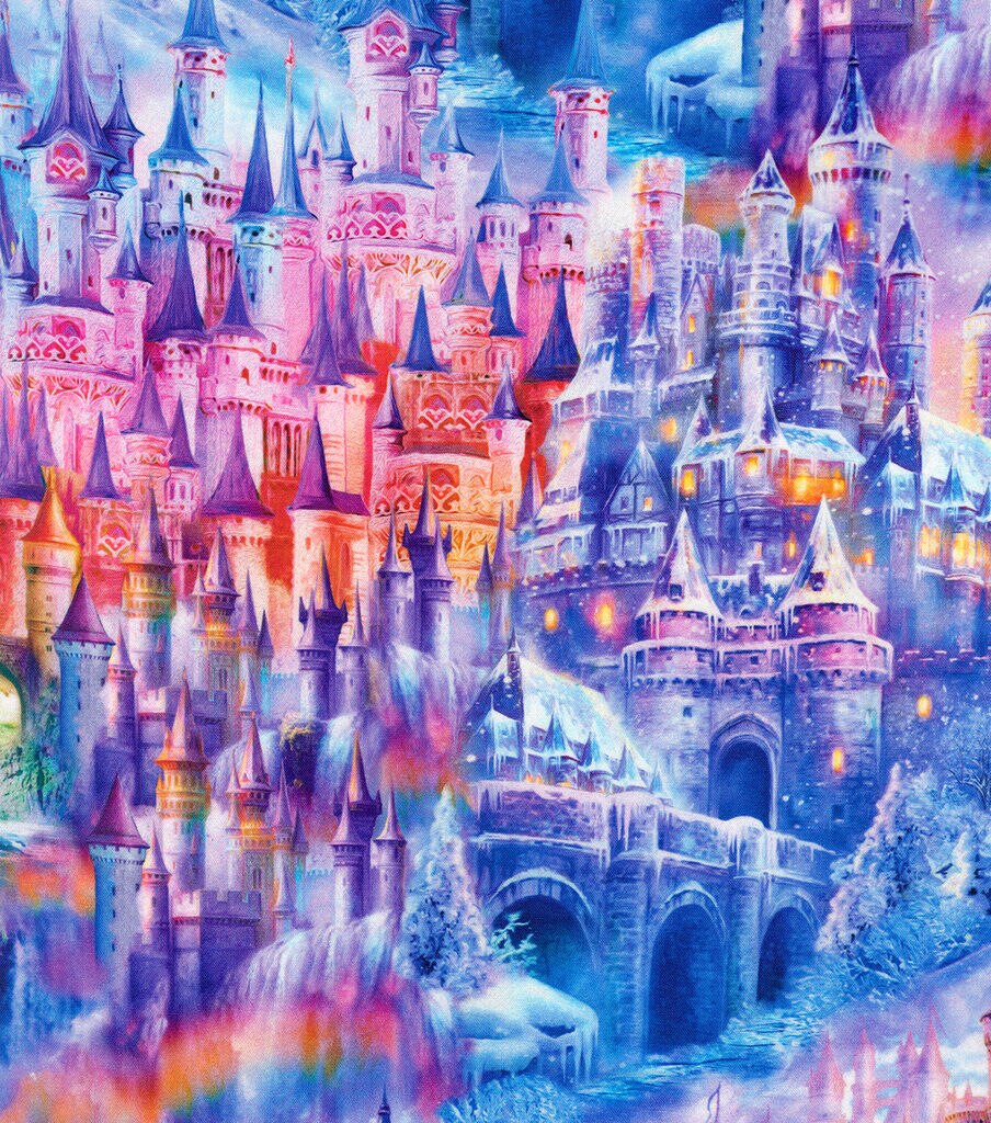 Robert Kaufman Novelty Cotton Fabric Picture This Castle