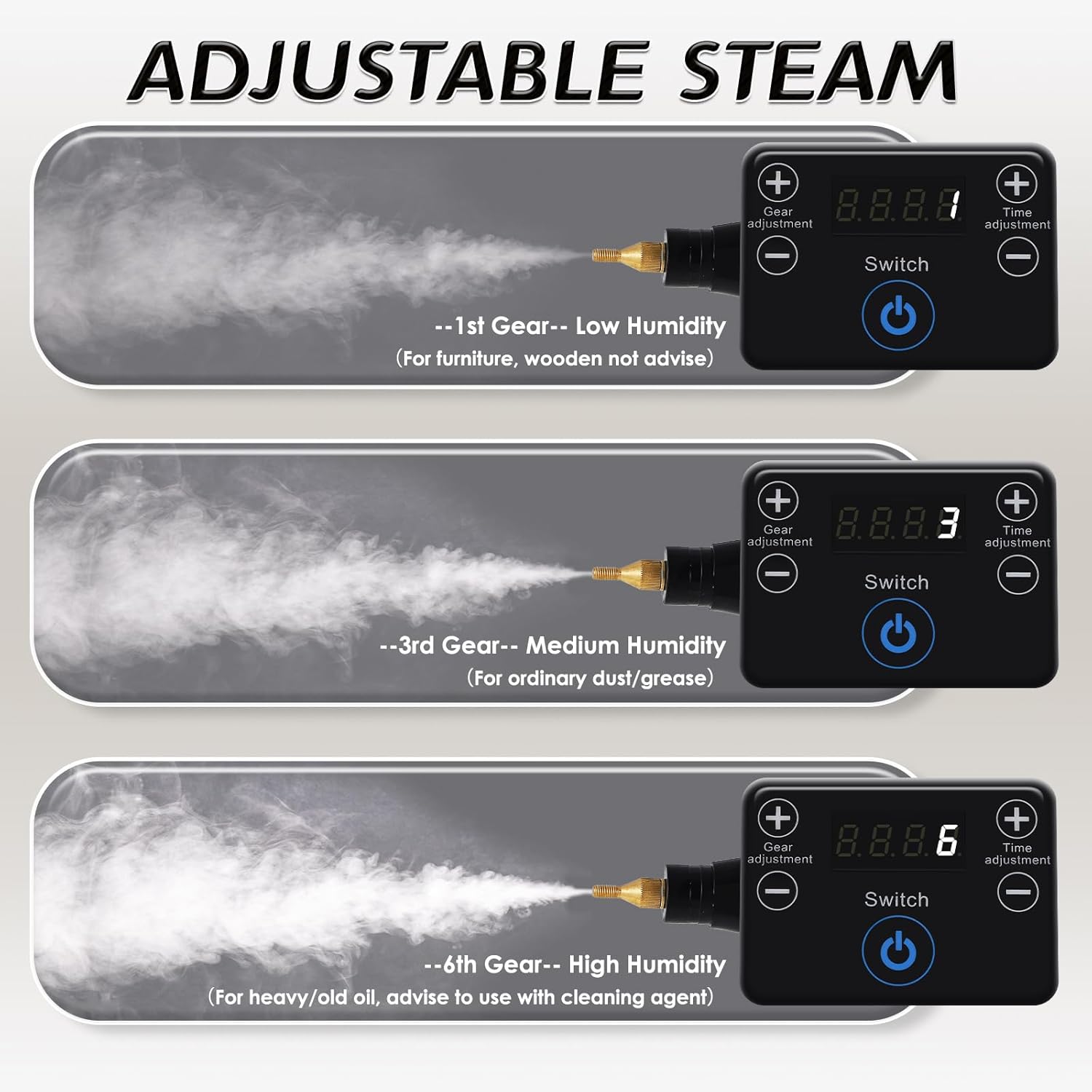 Hapyvergo Timing Steam Cleaner, Extra 2 Nylon Brush, 2 Brass Brush