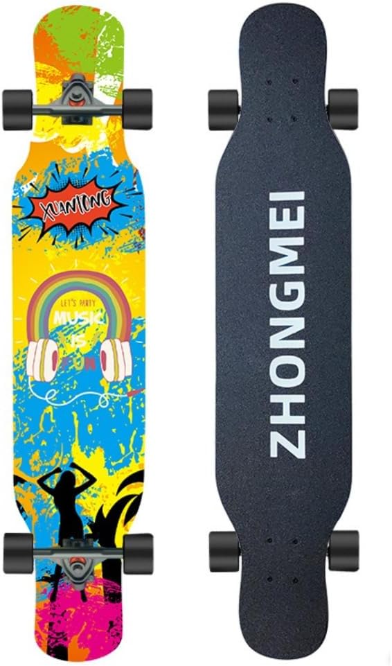 42-inch Twin-tip Skateboard for Street Cruising Adult Skateboard Gift for Beginners and Professionals Versatile Suitable for Male and Female Skaters
