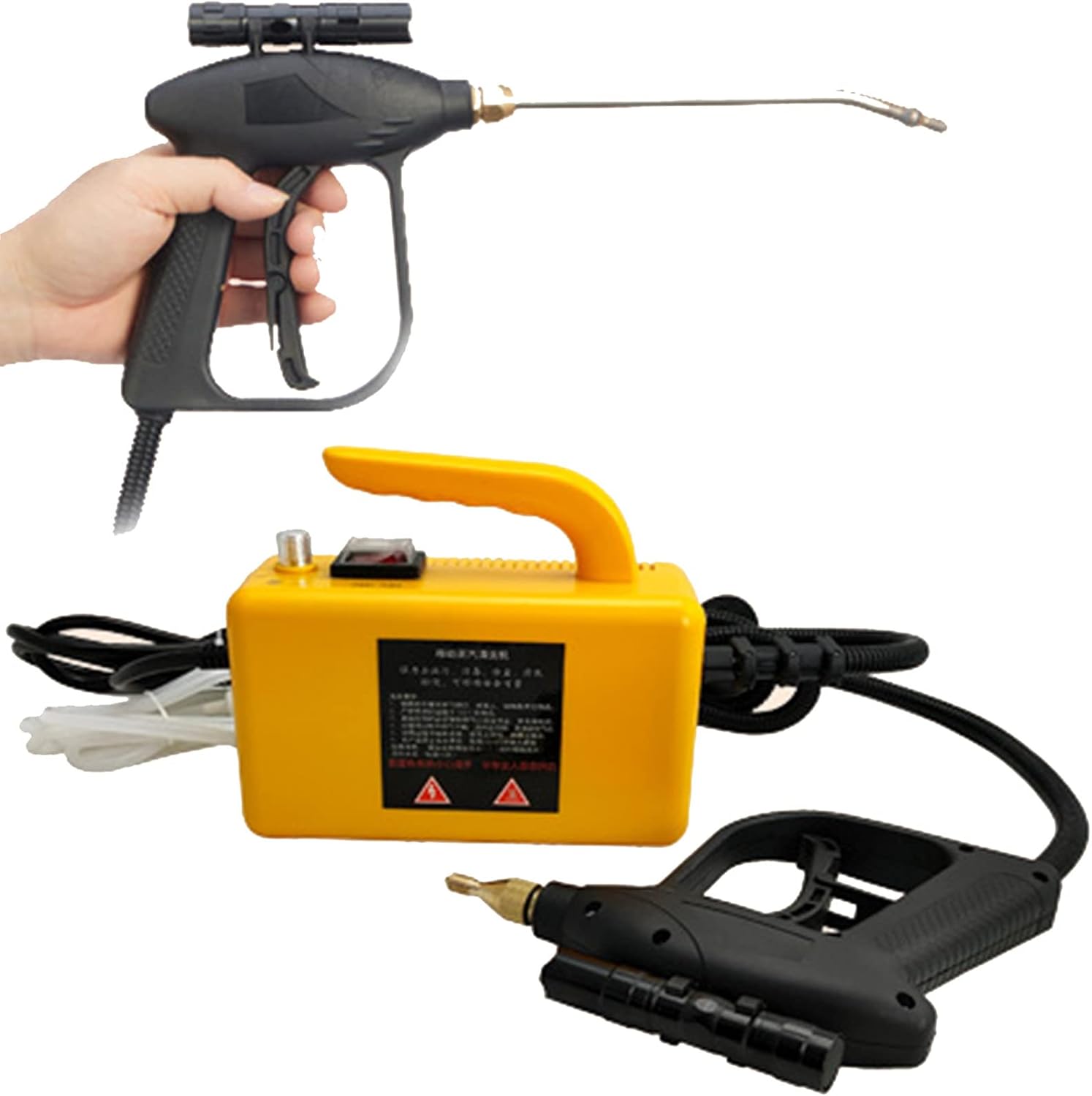 ZWEBY 2600w Portable Steam Cleaner,High Pressure Commercial Steam Cleaning System Hand-Held Pressurized Steam Cleaner 360 ° Cleaning for Kitchen,Car,Range Hood