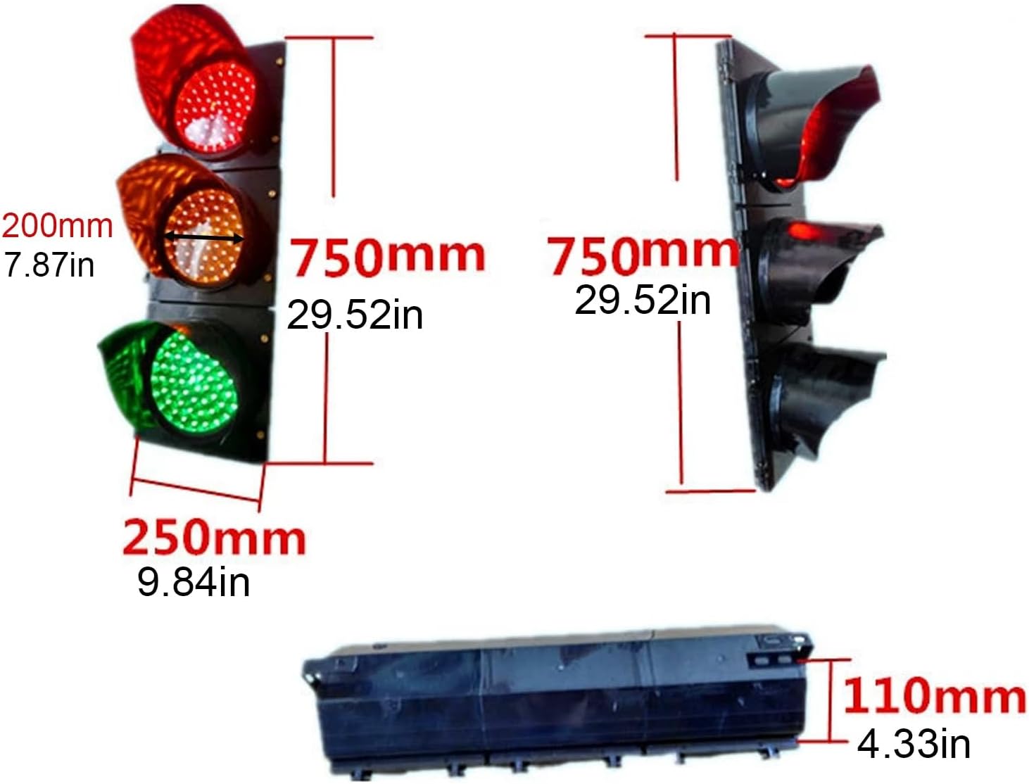 Traffic Light Lamp, Traffic Stop Light Indicator Light, Red/Green Stop and Go Light, Industrial LED Traffic Signal Light, PC Housing Waterproof IP65(Natural)