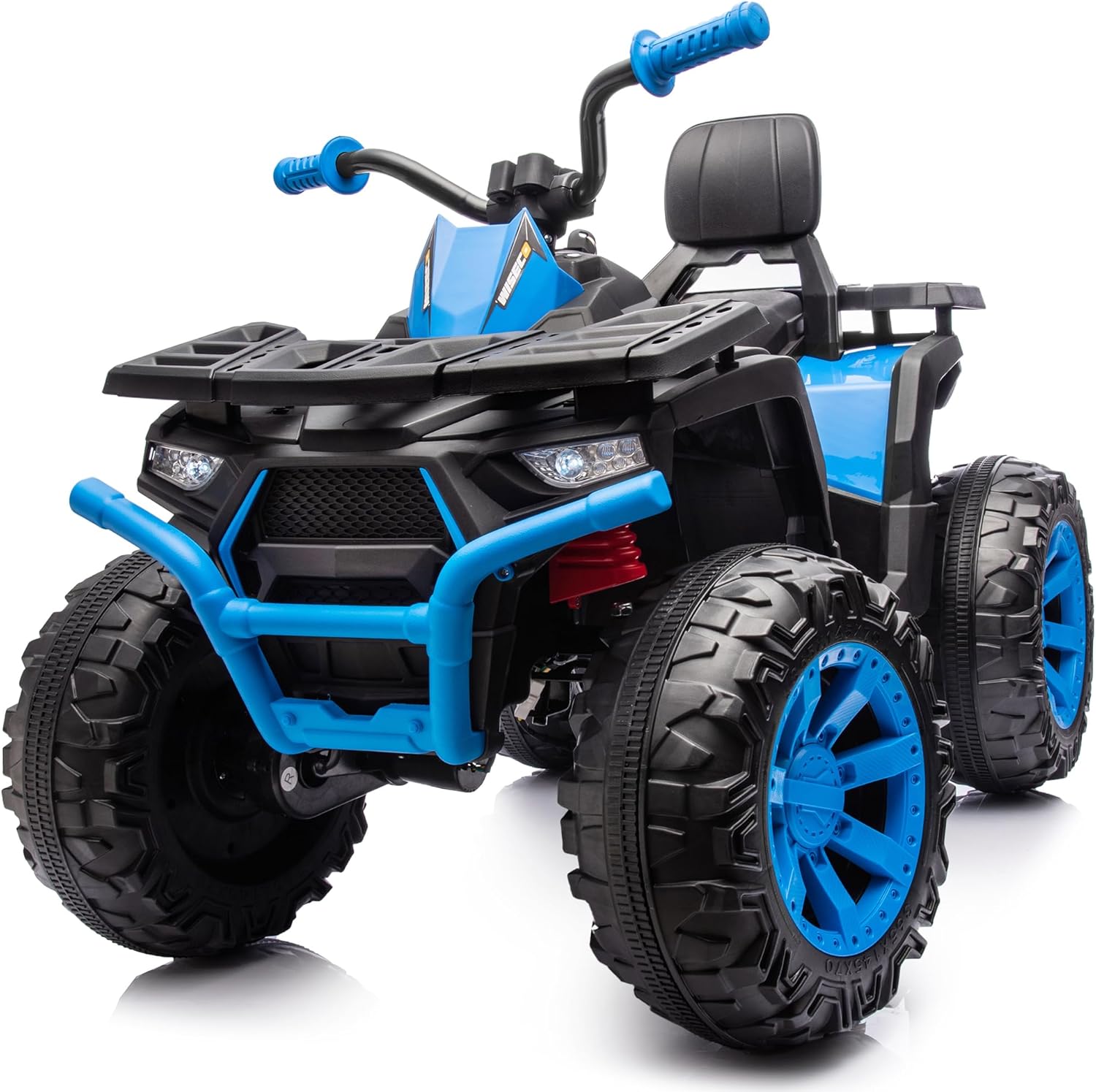 Kids ATV 4 Wheeler, 24V 4WD Electric ATV Ride On Toy for Big Kid w/ 2-Seater, 4x200W Motor, 5.6Mph Max Speed - Blue