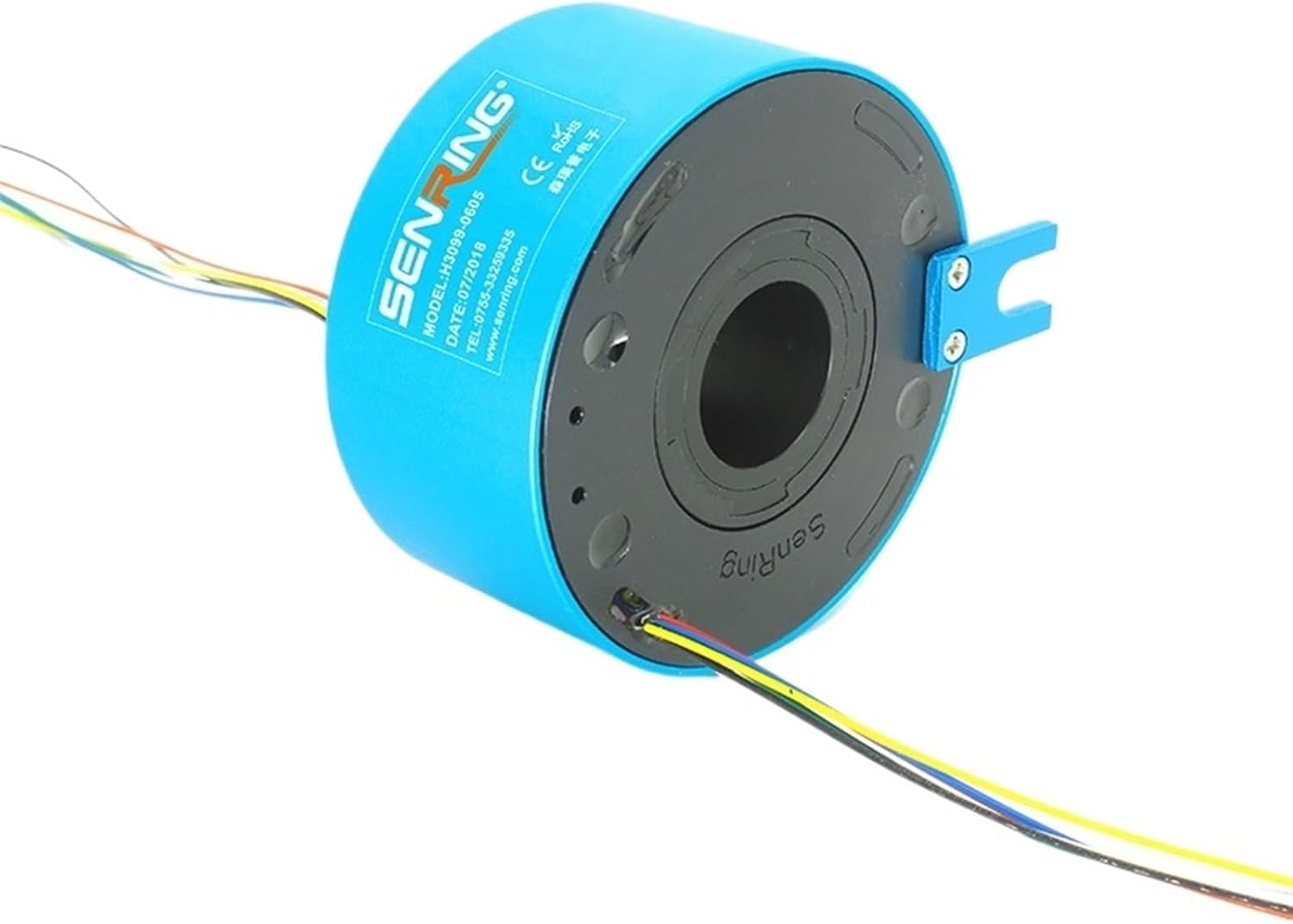 Through Bore Slip Ring Rotary Joint 6 Circuits/Wires Contact Current 5A of Bore Size 30 mm