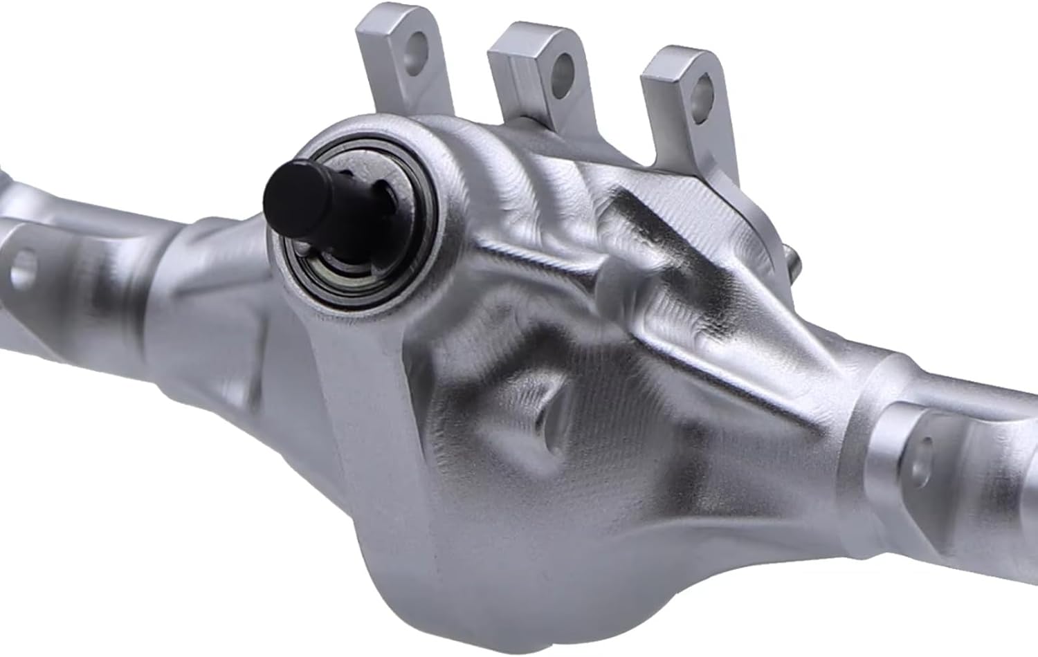 Compatible with Axial 90046 1/10 RC Crawler Car Upgrade Parts CNC Aluminum Front Rear Straight Complete Axles Set RC Front and Rear Axle(Silver,1Set)