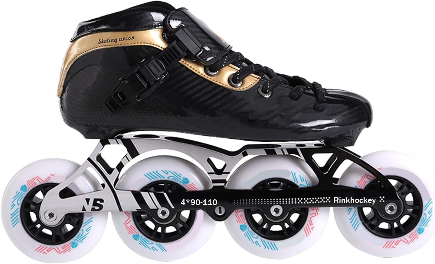 Inline Speed Skates Adult for Women and Mens, Carbon Fiber Professional Fitness Skating Roller Skates, Heat Moldable Low Cut Speed Skates for Marathon, Unisex