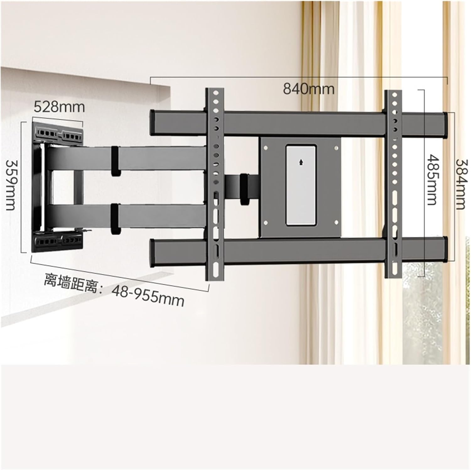 Suitable for Ultra-Thin 90-Degree Telescopic Rotating TV Mount 50-90 inches Wall Mount Bracket
