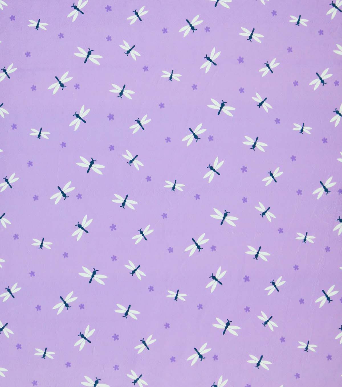 Dragonflies on Purple Soft & Minky Fleece Fabric