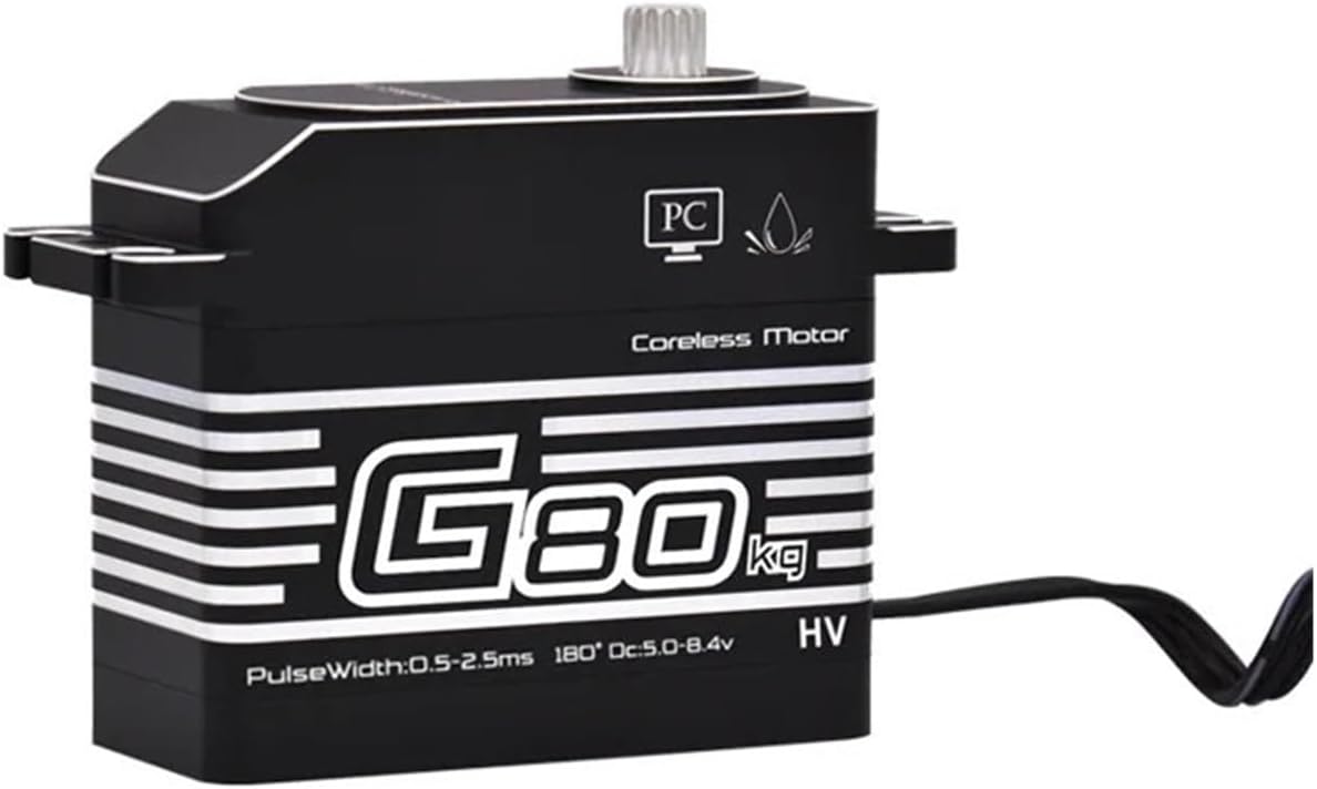 80KG High Torque High Pressure CNC Aluminum Shell Metal Gear Hollow Cup Waterproof 1/5 Scale Giant Servo Suitable for Large Models