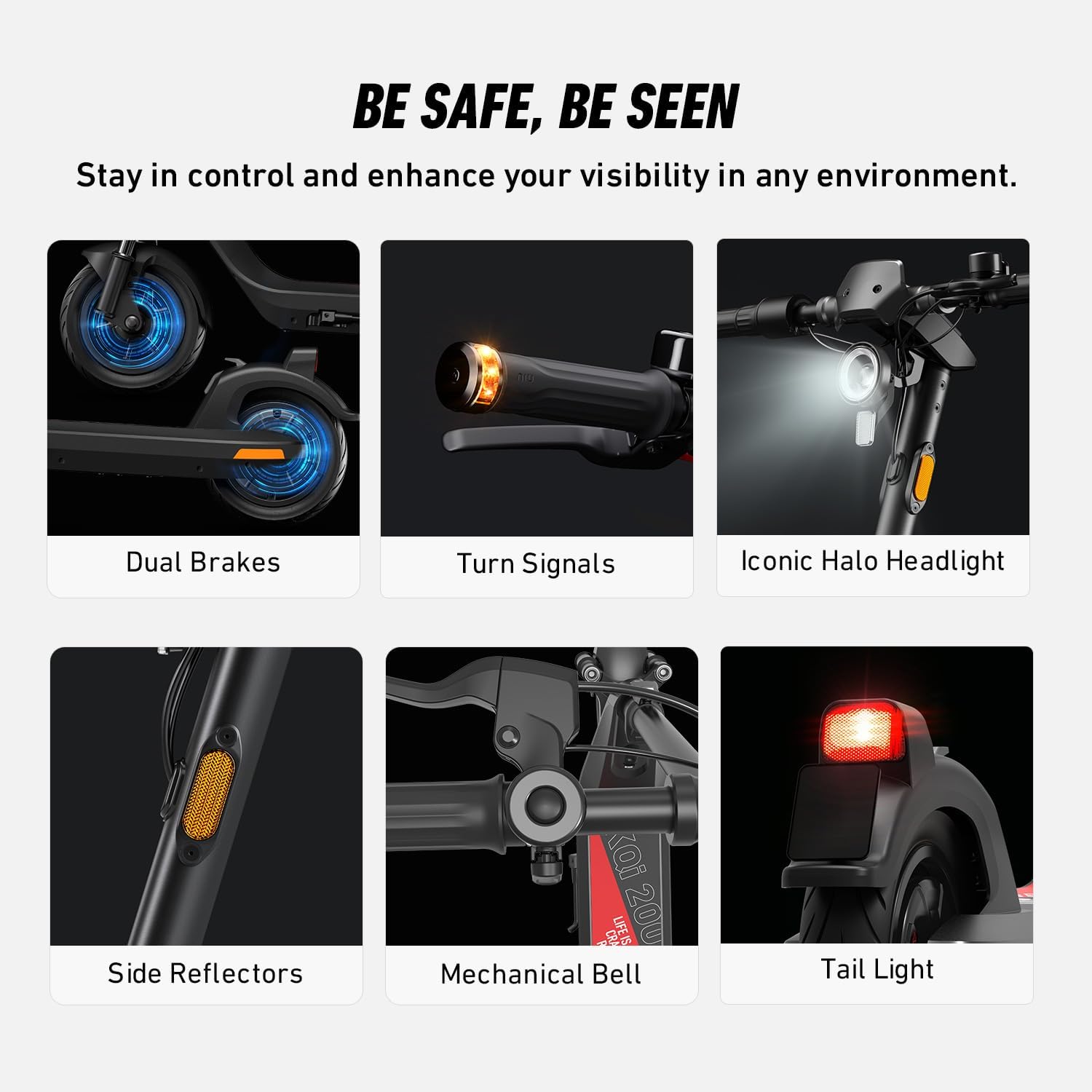 NIU Electric Scooter for Adult - KQi 100 200 Series E Scooter w/Suspension, 600-700W Peak Power, 18-33 Max Miles, Top 17.4-20 MPH, Portable Commuting Escooter, Folding Handlebars(Only K100F & K200F)