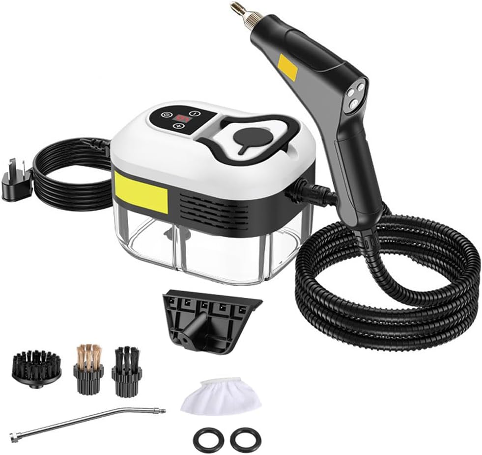 HGTRH Handheld Steam Cleaner, Portable Handheld Steamer for Cleaning with 1.2L Water Tank Touch Screen 6 Levels Adjustable 105℃/221℉ for Tile Window Kitchen Car