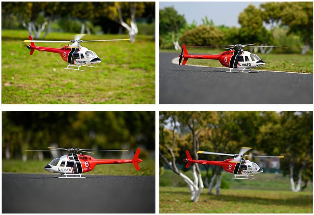 FLYWING Bell-206-V4 470-Class RC Helicopter, 2.4G 6CH Military Aircraft Model with GPS, 3D Flight, 4 Advanced Flight Modes, ACE Flight Control, Outdoor RC Plane for Adults (RTF Version)