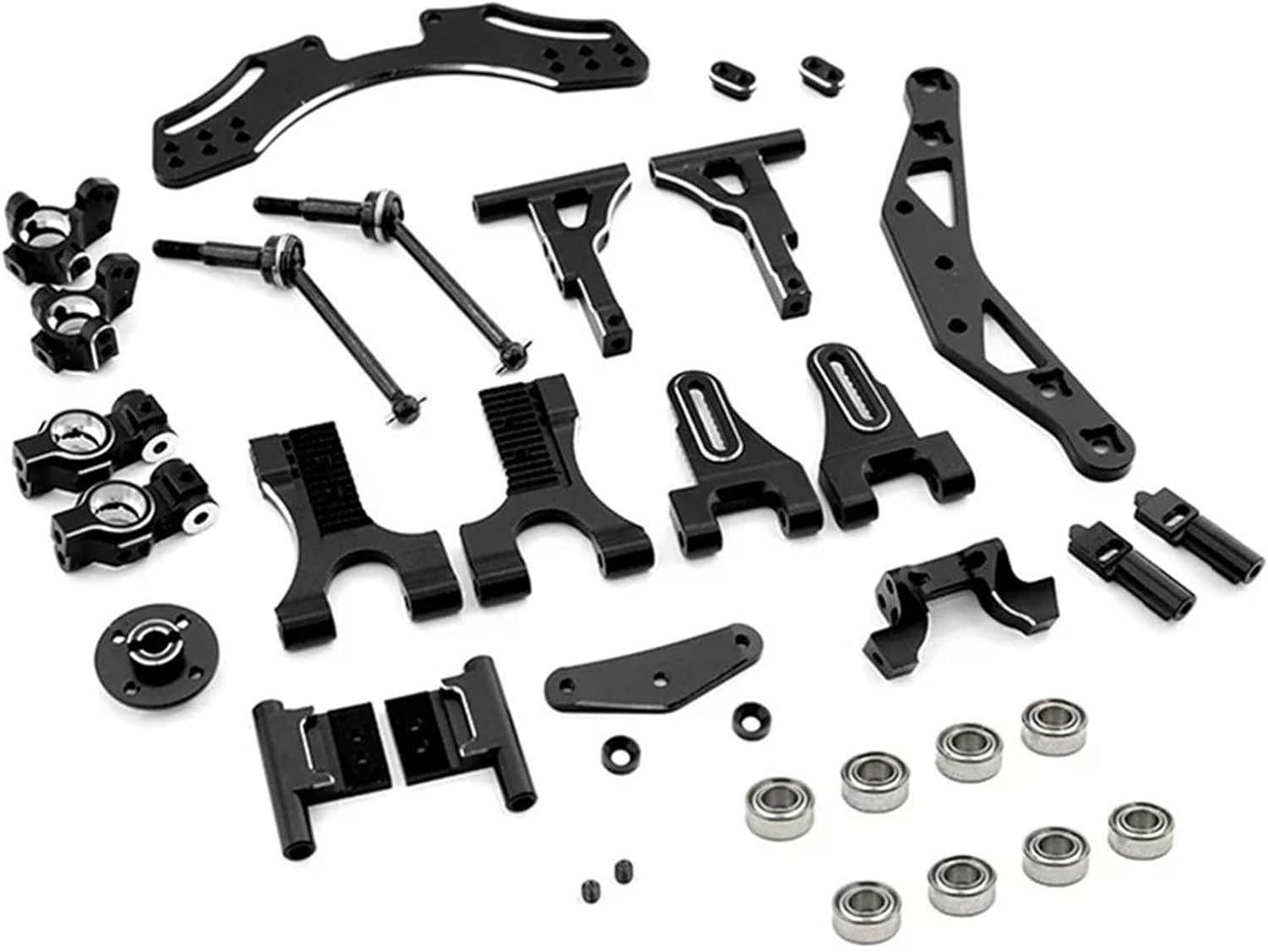 For 3Racing For Sakura D5 1/10 1 Pair Metal Steering Suspension Upgrade Kit CVD Shock Absorber Lower Arm RC Car Parts Models(1set)