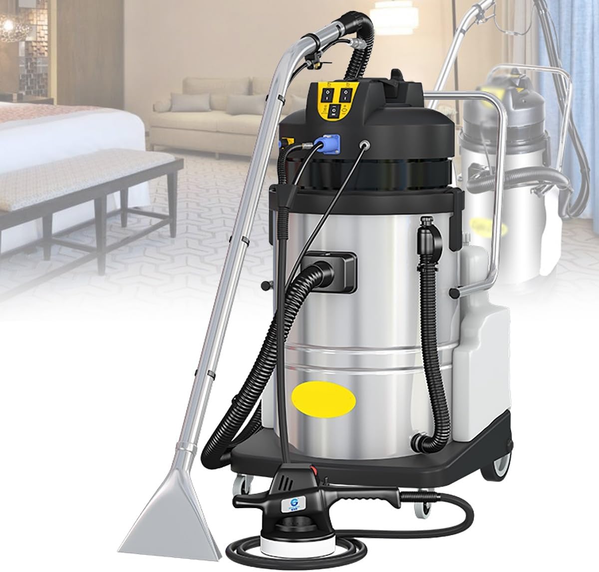 Commercial Carpet Cleaner Machine, Portable Carpet Cleaner Machine, Extractor Vacuum Washing Machine, Heavy Duty Wet Dry Carpets Cleaner Machine for Rugs Couch Curtain Car Detailing Deep Cleaning(40L)
