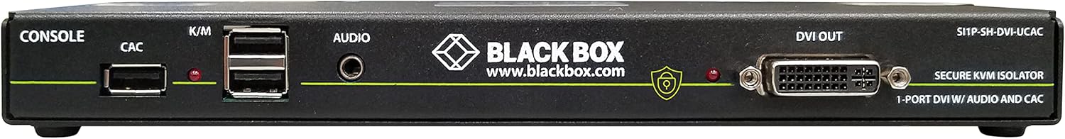 Black Box - Secure KVM Peripheral Isolator, NIAP 3.0 Certified - Single Monitor, DVI-I, USB, CAC