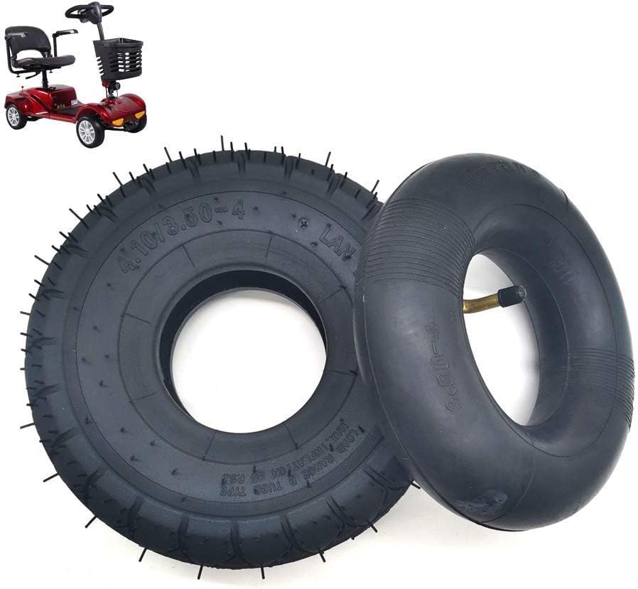 4.10/3.50-4 Inflatable Inner And Outer Tires Wear-Resistant Non-Slip 3/4 Wheel Small Electric Scooter Accessories,Easy To Replace,Resistant Mill