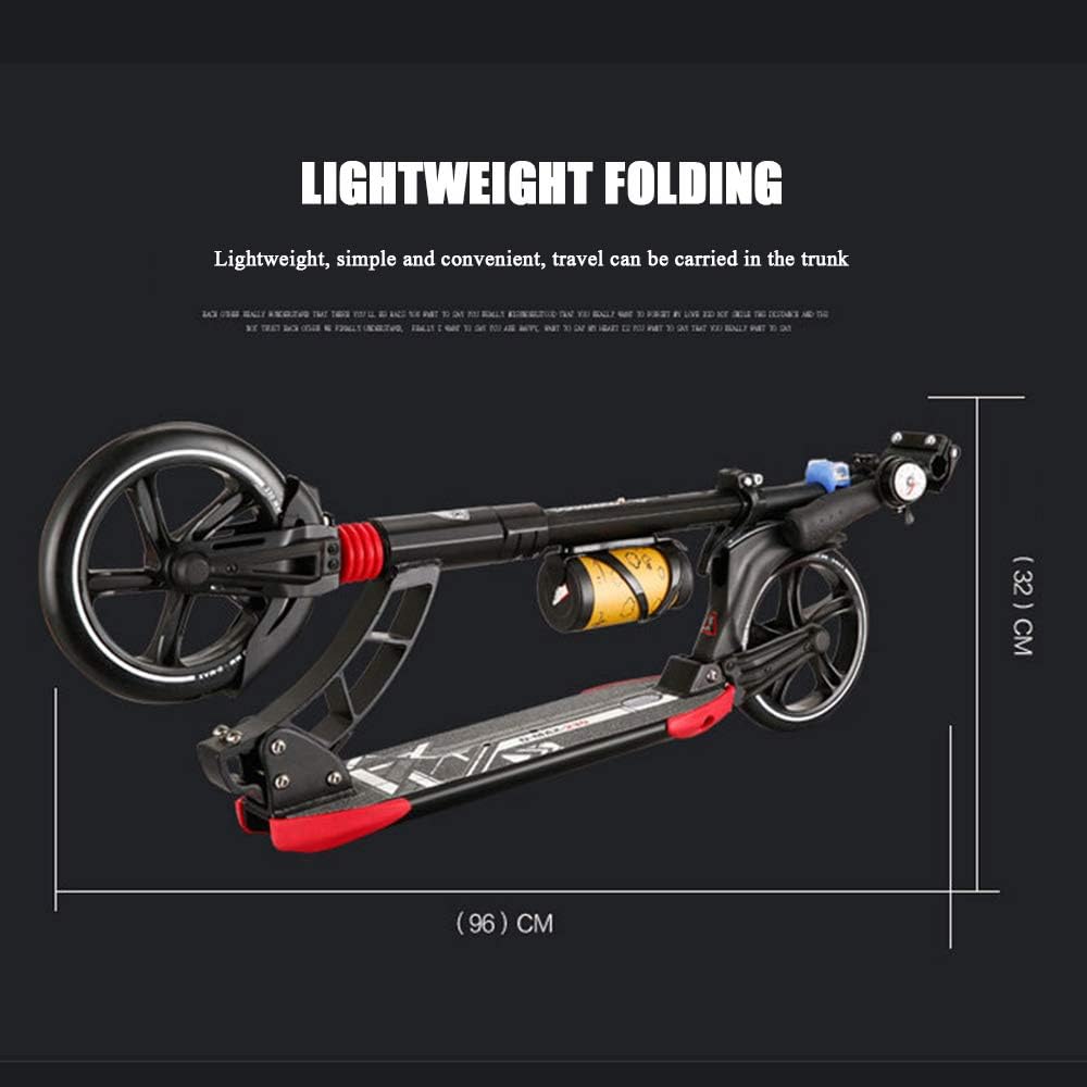 Scooters for Kids 8 Years and Up, Foldable Kick Scooter 2 Wheel, Quick-Release Folding System, 3 Adjustable Height, Large 230mm Wheels Great Scooters for Adults and Teens