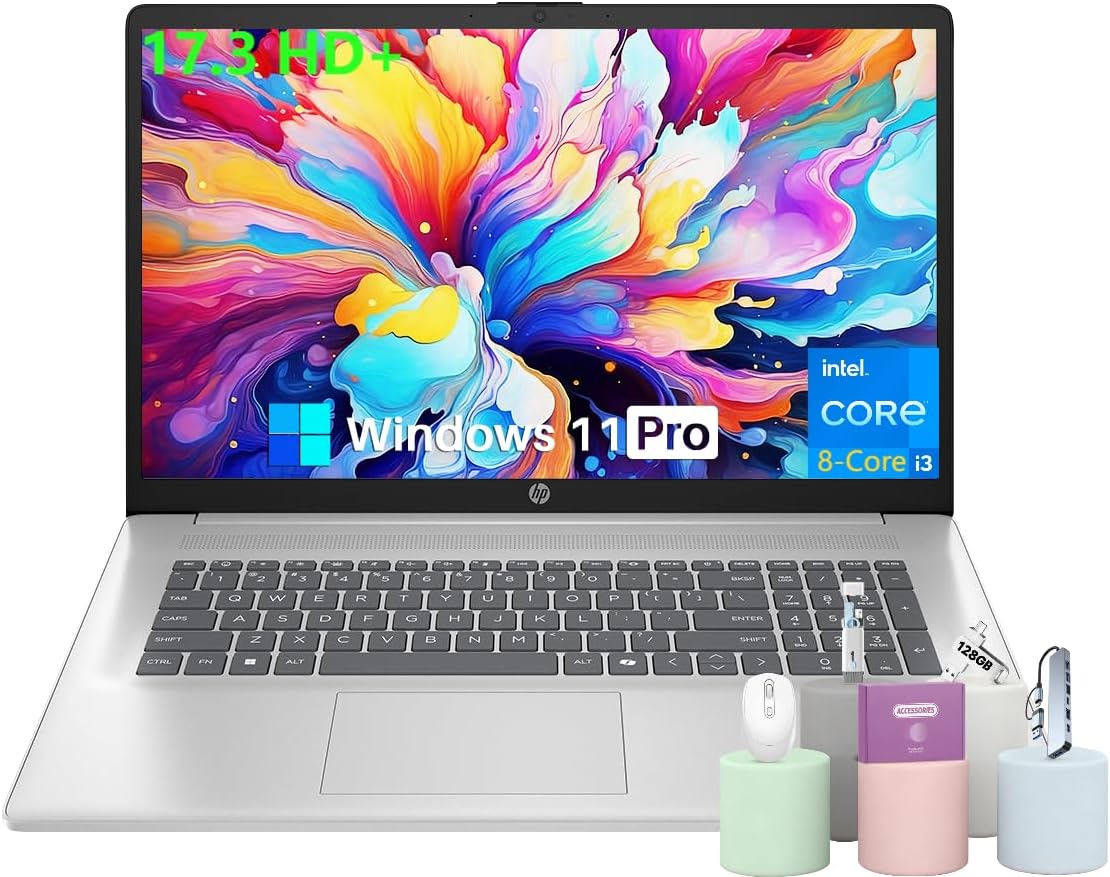 HP 17 Inch Laptop Computer for Business & Students 2025, 17.3