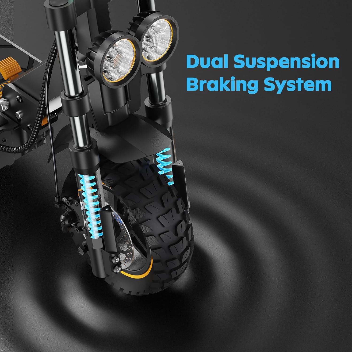 JUNLING Electric Scooter, 1600W Motor, 33 Mph Top Speed, 44 Miles Max Range, Dual Suspension Braking System