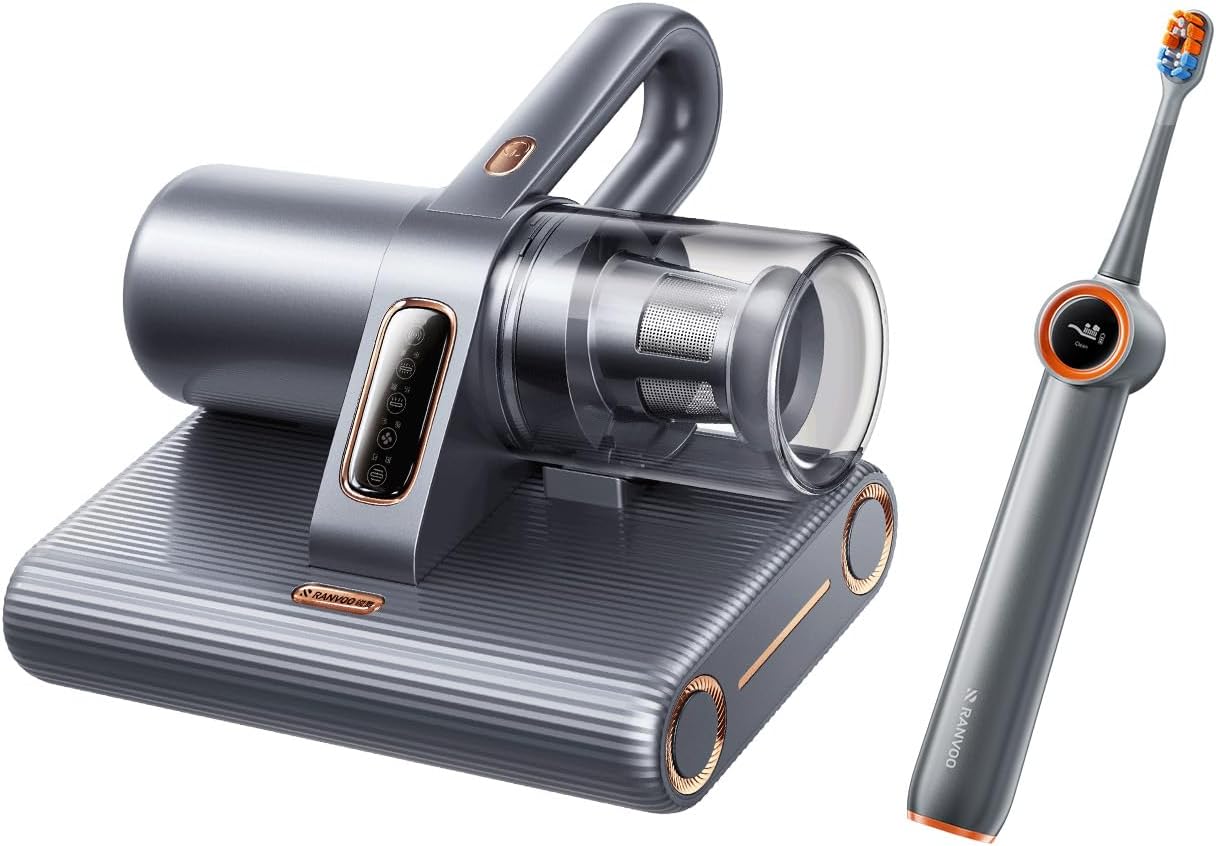 RANVOO Save $70 to Get Handheld Vacuum Cleaner and Bubble Sonic Electric Toothbrush Grey Together