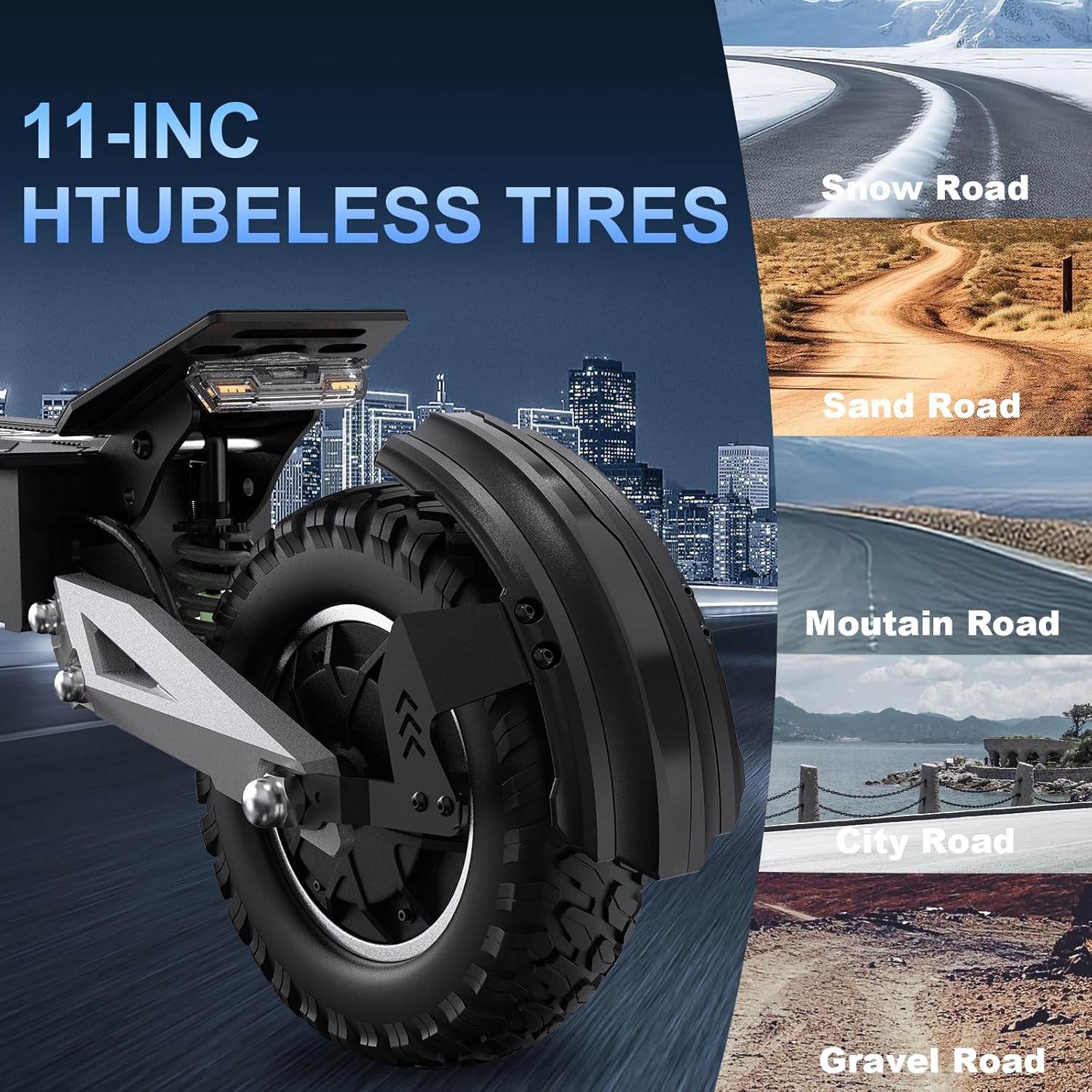 Off-Road Electric Scooter for Adults, 48V/13.5AH Battery 11