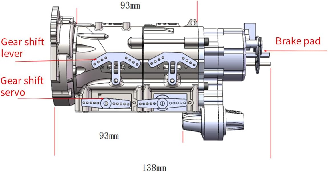 V8 Engine Upgrades Kit, 6-Speed Power Shift Transmission + High/Low Transfer Case Kit for CISON V8 Engine Model