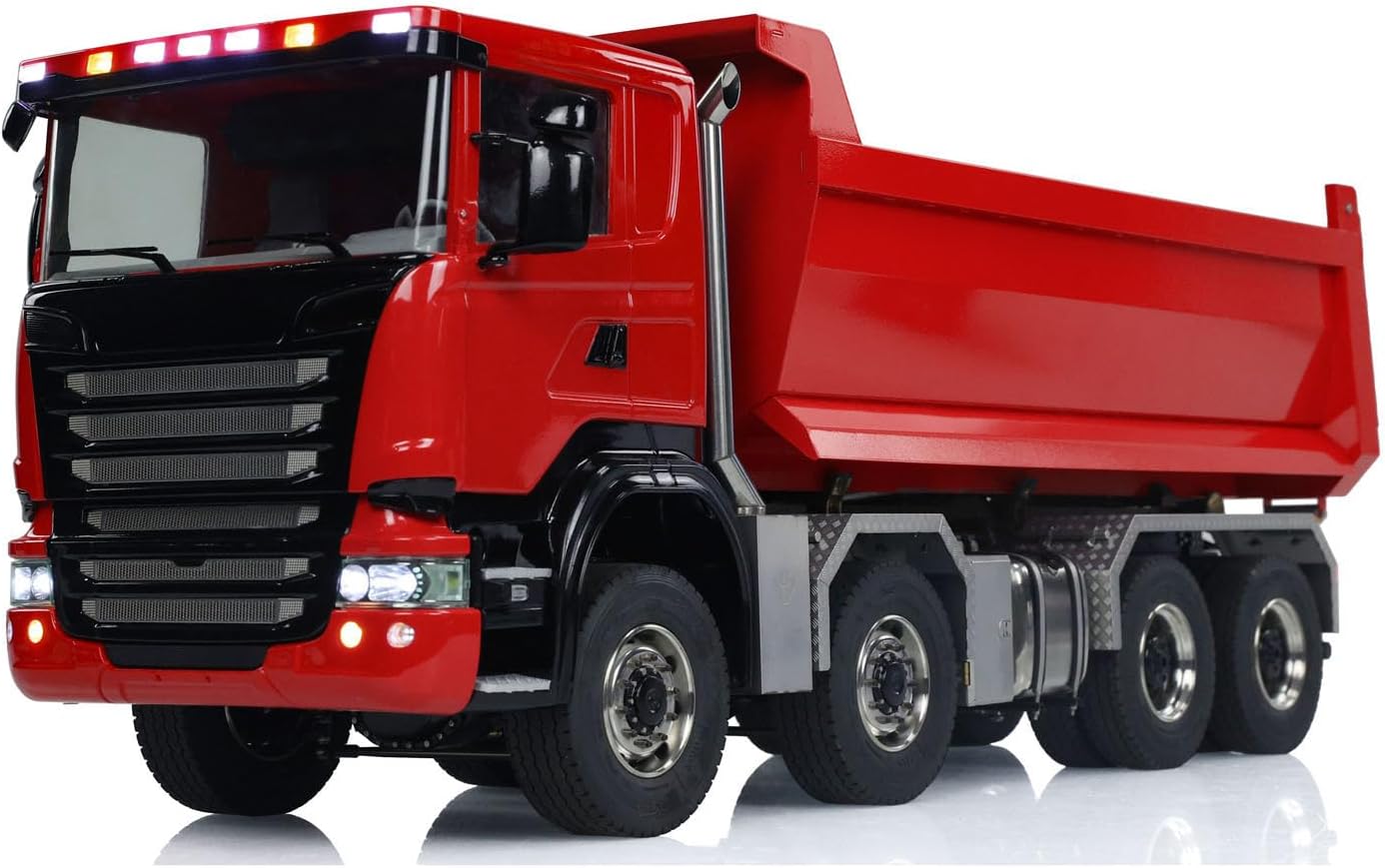 TOUCAN RC HOBBY 1/14 RC Hydraulic Full Dump Truck 8x8 Roll Off Dumper Car Differential Lock Axle for Ages 14+