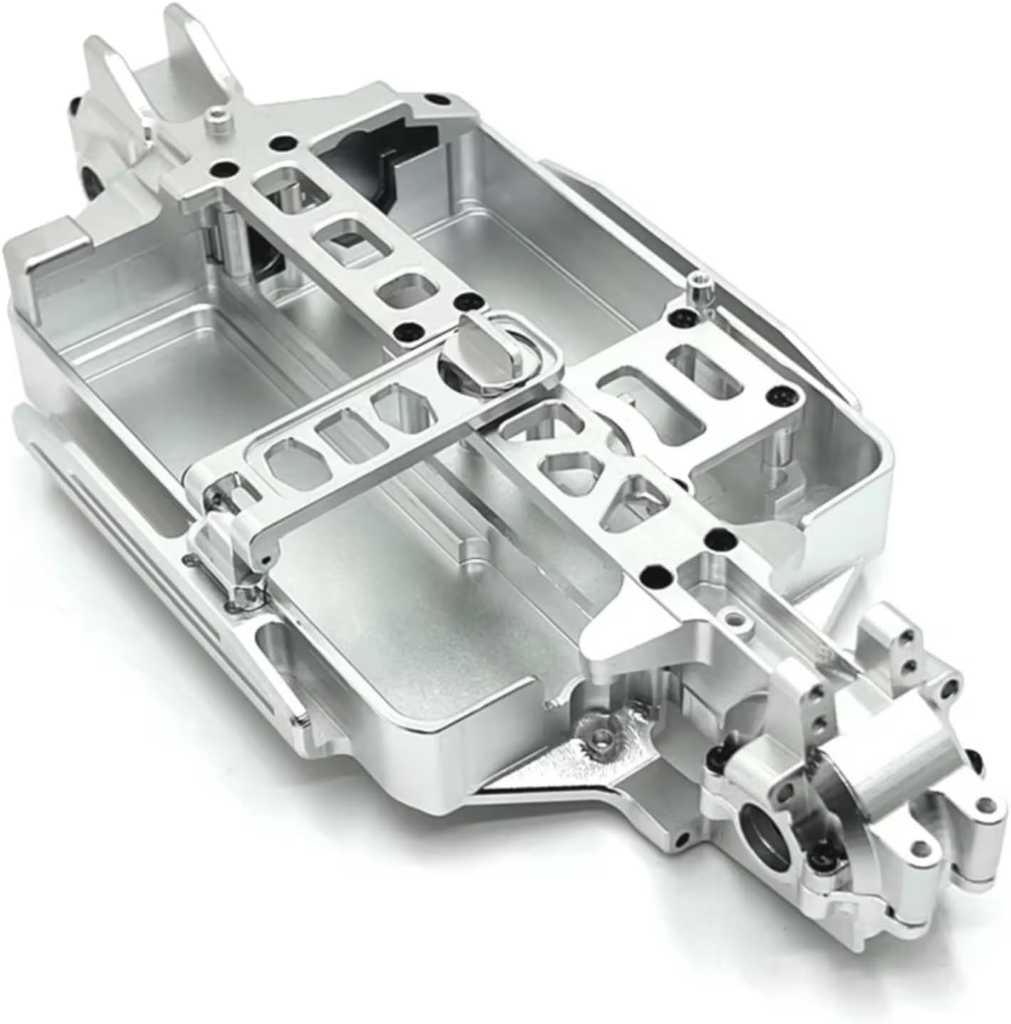 RC Models Parts For MJX Model 16207 16208 16209 16210 H16 M162 1/16 RC Car Parts Metal Upgraded Chassis Front And Rear Waveboxes(Silver)