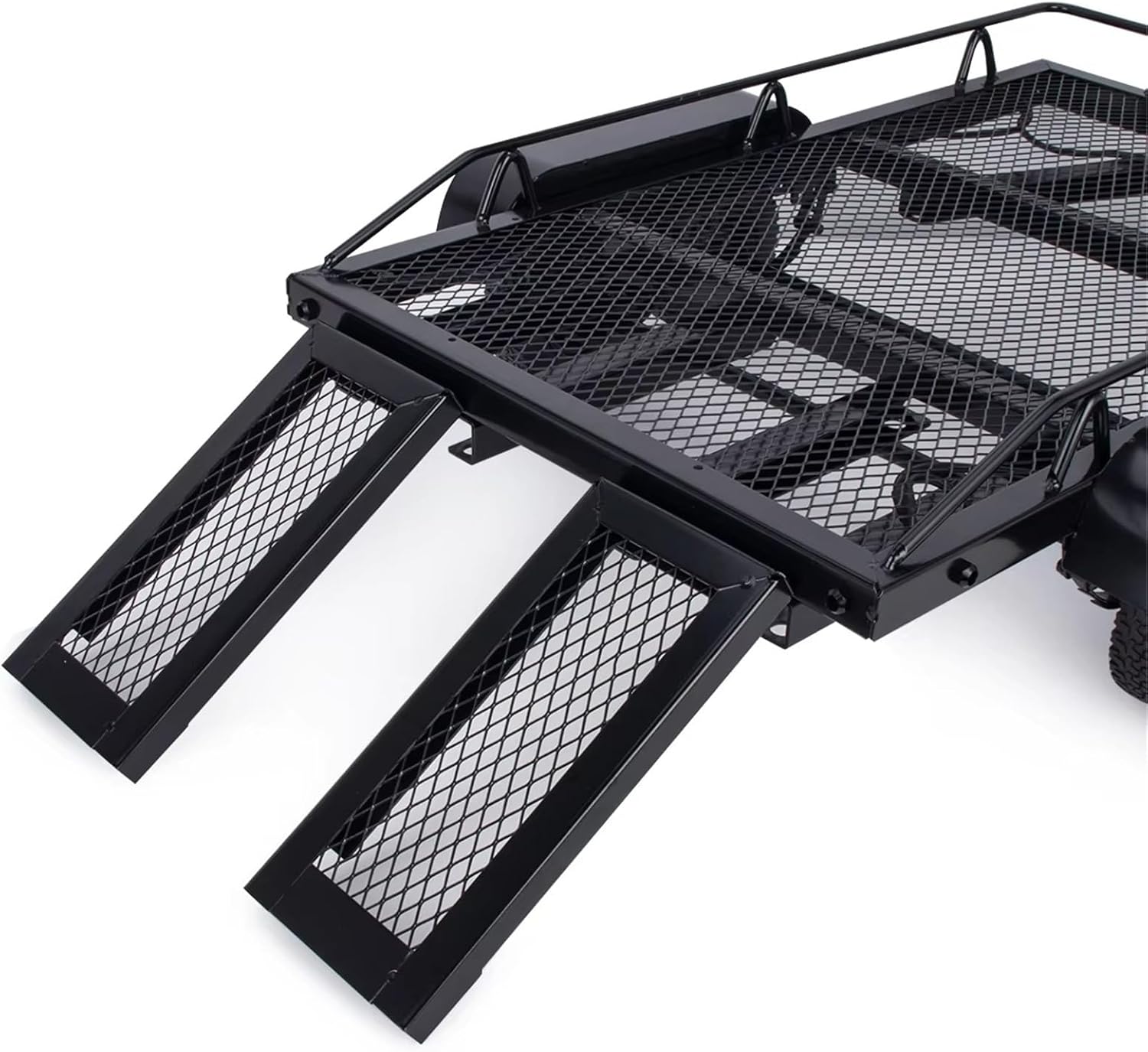 RC Car Accessories Compatible with SCX10 90046 D90 CC01 for TRX4 TF2 for Capra for Redcat Gen8 1/10 RC Crawler Car Part Metal Dual Axle Scale Trailer Kit