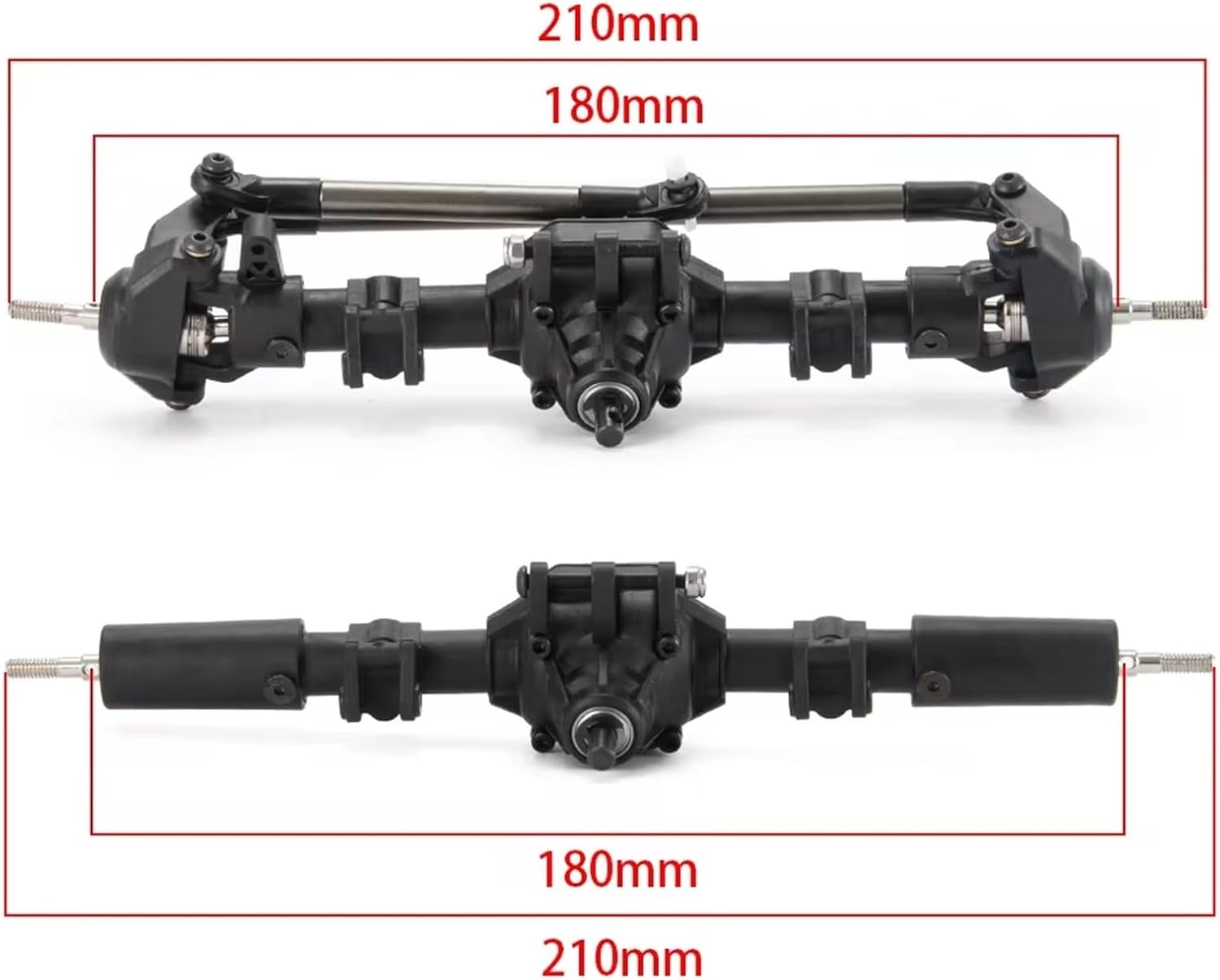 RC Car Front Rear Axle for Axial SCX10 II 90046 90047 90027 90028 CC01 F350 rc Car Front Rear Differential Axle with Lock 1/10 RC Crawler Parts(Rear and Front)