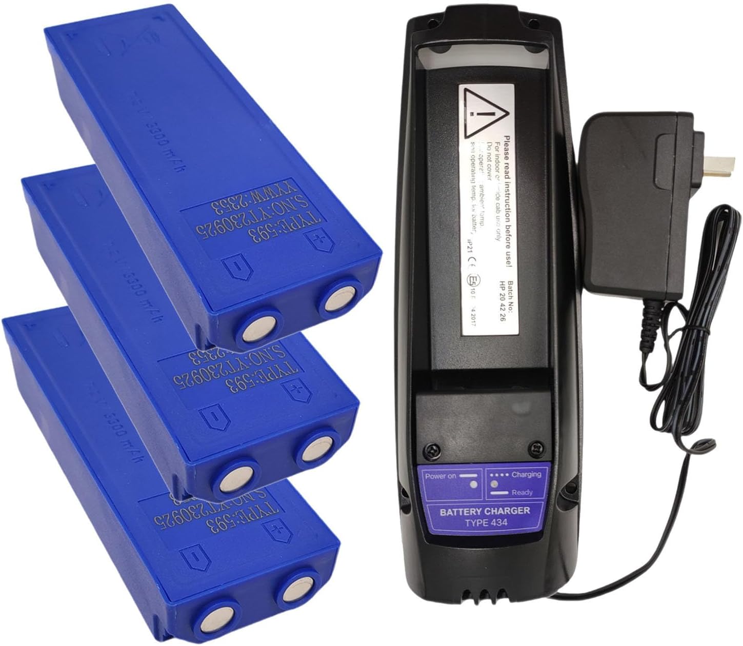 100-240V Scanreco 434 Charger with (3 Counts) Scanreco 593 7.2V Battery for SCANRECO 590/592/593/960/1026/EEA2512/RC400