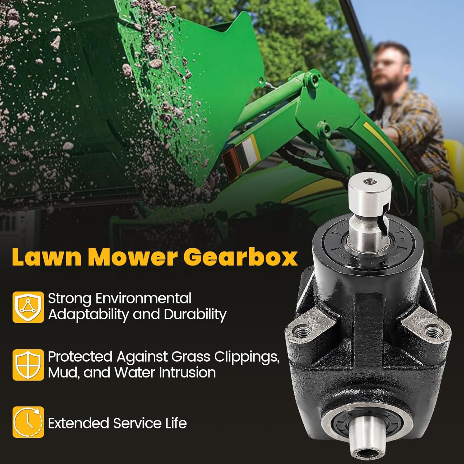 AUC10298 MIA12567 Gear Box Compatible with John Deere 48C, 54C, 60D, 62C, 2210, X485, X595, X720, 1023E, 1025R, 1026R, 2025R, 2027R, 2032R 2305, 2520 Replaces# AM136330, DE19088