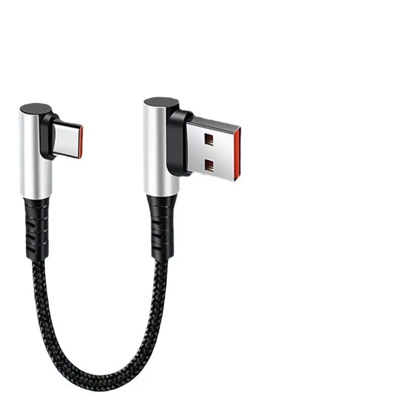 Compact 90-Degree USB Type C Charging Cable, USB A to C Cable, 6A Fast Charging Data line. Factory Wholesale Sales. (1000, 0.5)