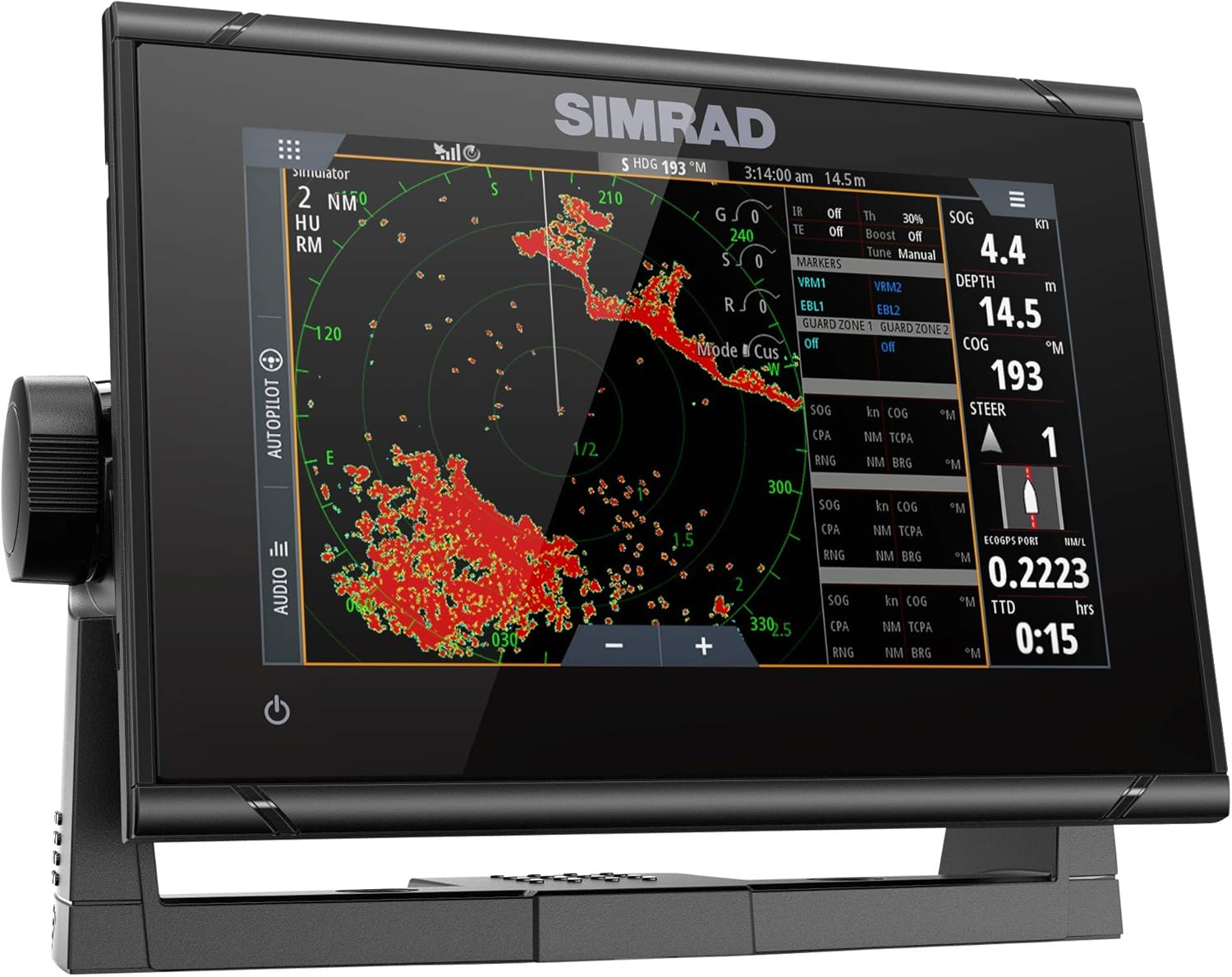 Simrad GO Chartplotter and Fish Finder, with Transducer and Radar Options, Preloaded C-MAP Discover Chart Card