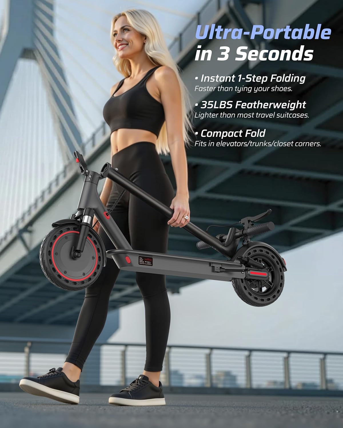 Electric Scooter for Adults, 350W/500W Motor, Up to 22 Miles Long Range, 8.5