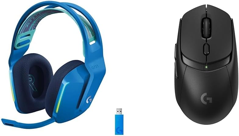 Logitech G733 Wireless Gaming Headset (Blue) + G309 Lightspeed Wireless Gaming Mouse (Black) Bundle