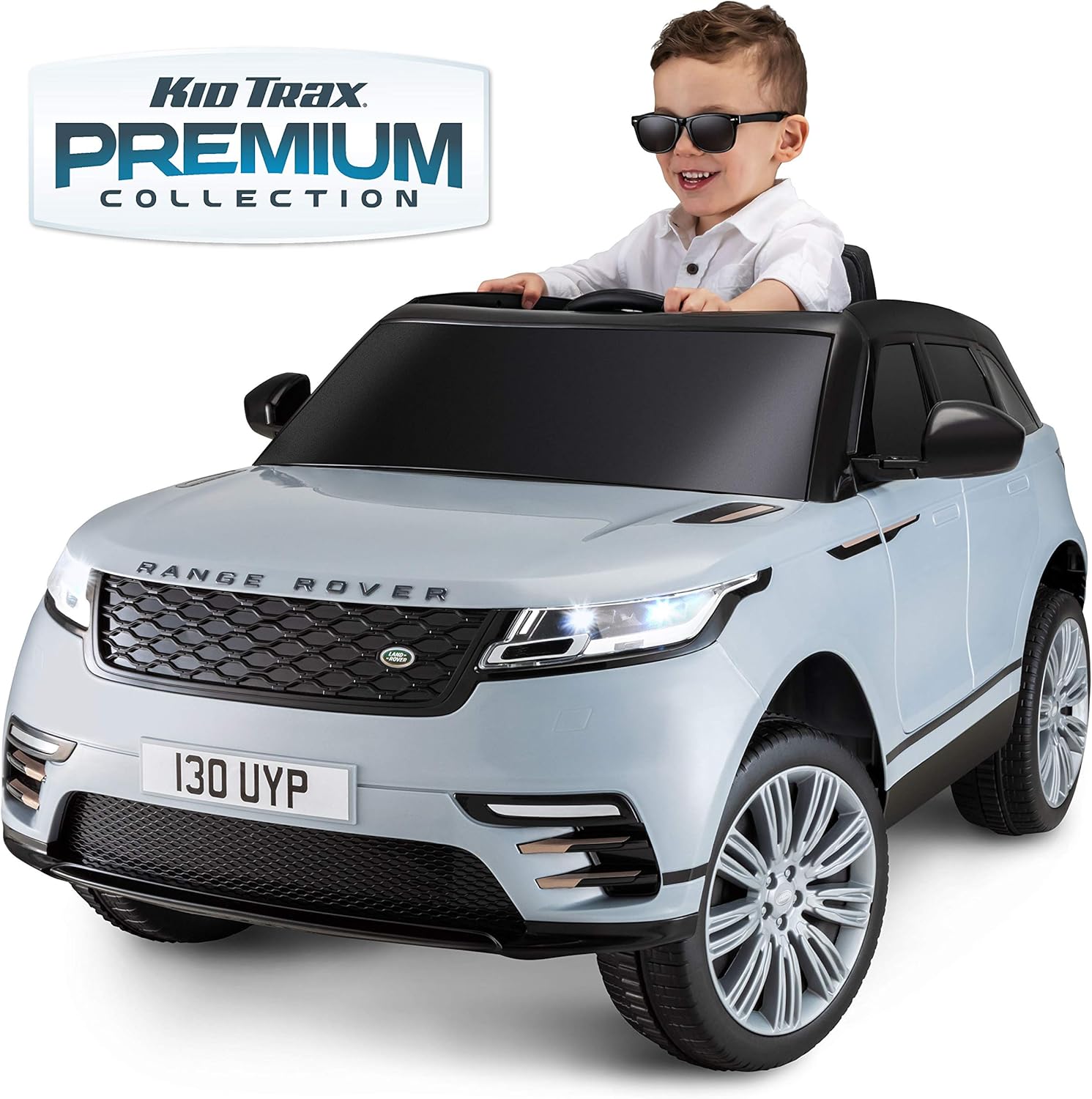 Kid Trax Electric Kids Luxury Range Rover Car Ride-On Toy, 6 Volt Battery, Remote Control, Ages 3-5 Years, Silver