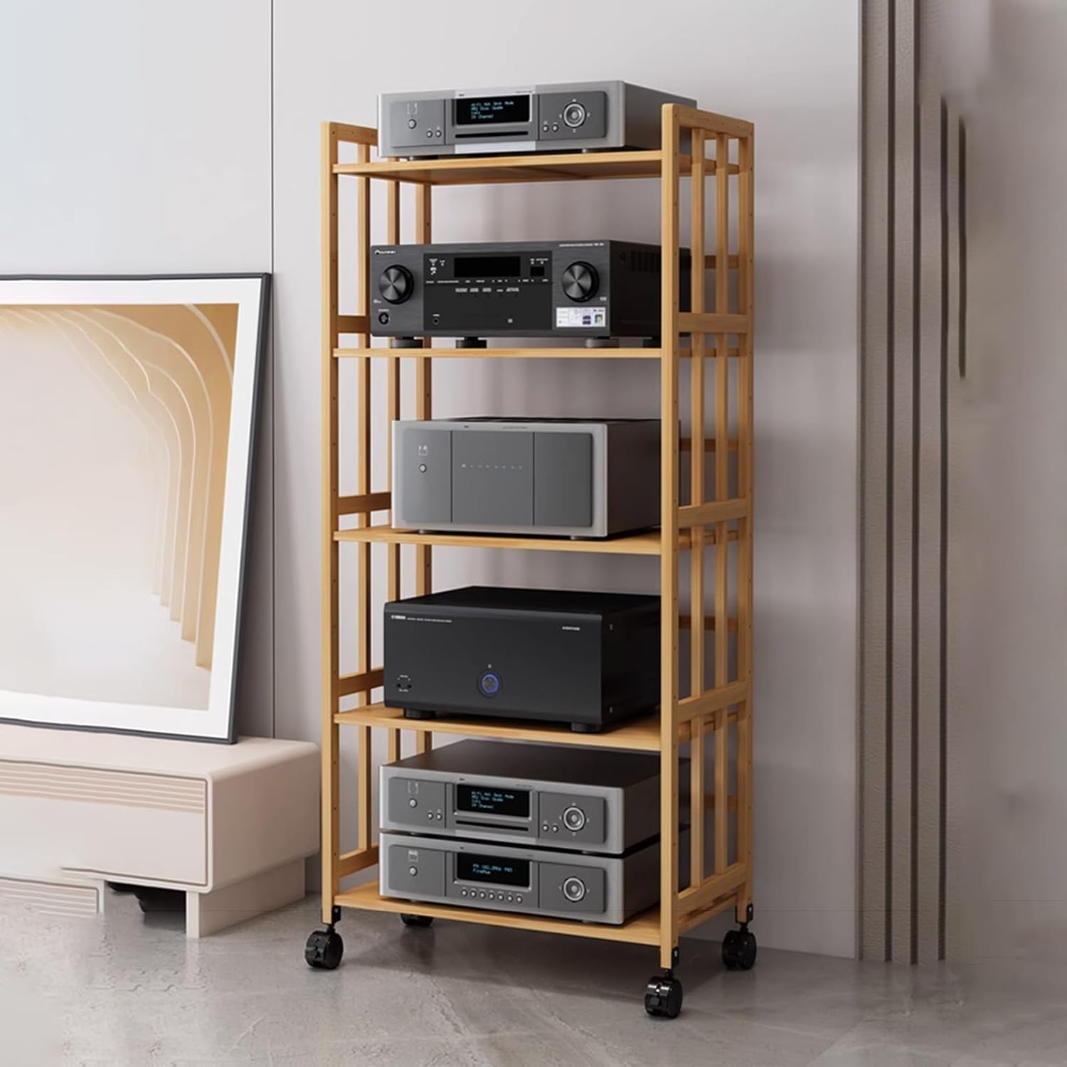 Adjustable Vintage Stereo Console/Av Stand