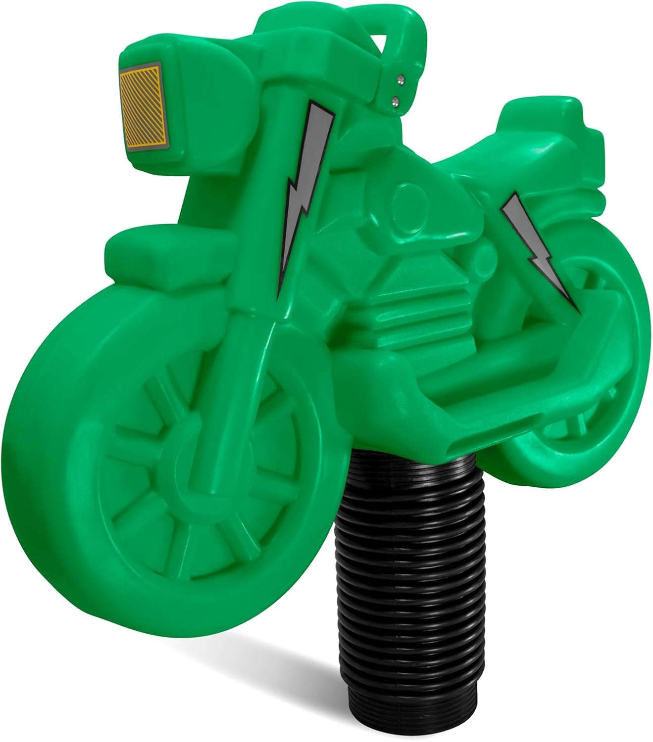 Motorcycle Spring Rider Roto-Molded Green, Child, Ride-On, Includes Rubber Spring, Decals