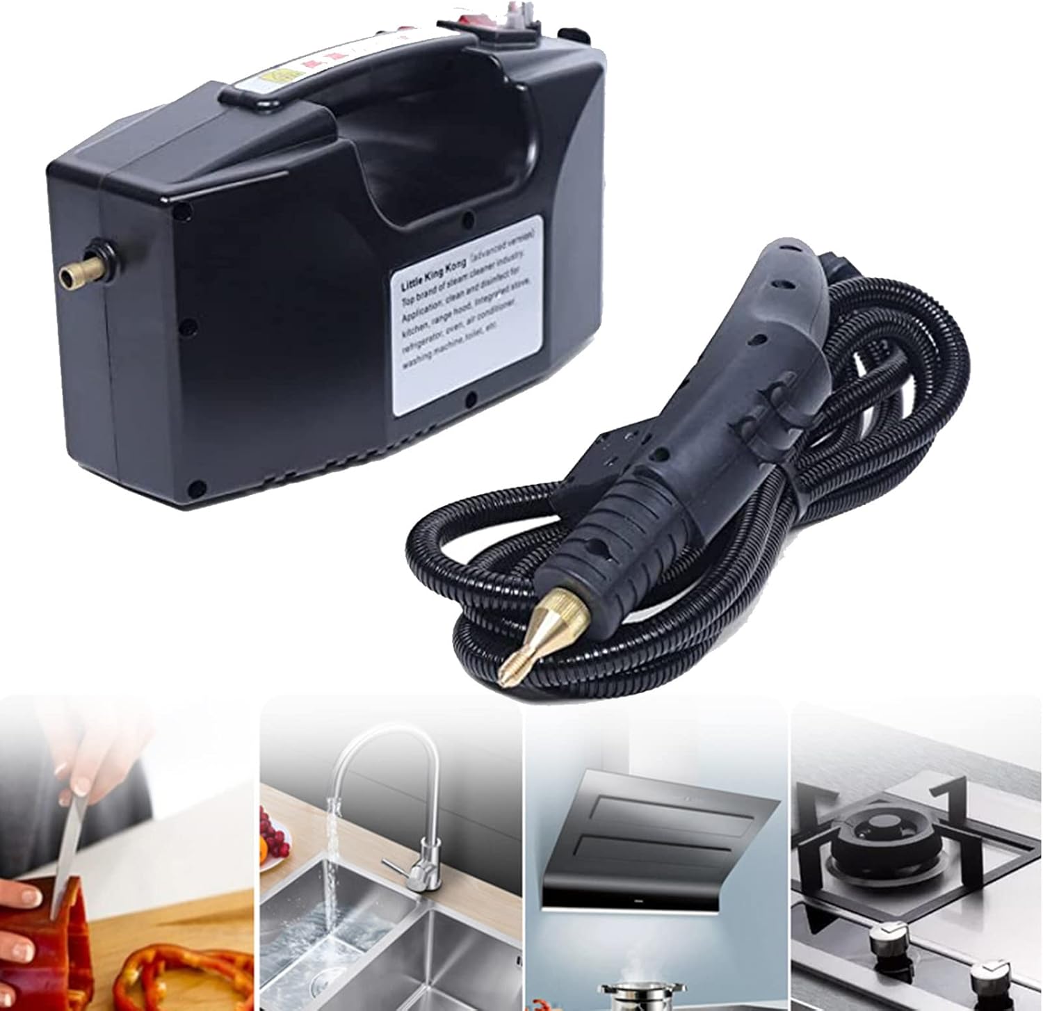 XYEJL High Temperature High Pressure Steam Cleaner, 3000W Portable Steam Cleaner Multi-Purpose Cleaning Handheld Cleaning Machine, Steam Cleaner for Floors, Counters, Windows, Autos,Black-220V